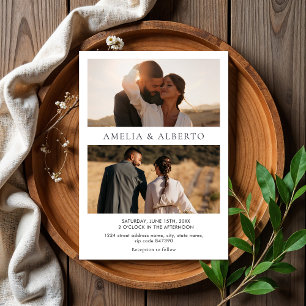 Convite para Casamento de Colagem de Fotos Moderna