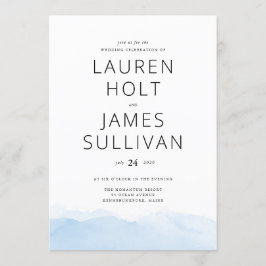 Convite para Casamento de Cor de Água de Ombre Azu