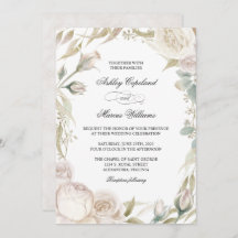 Convite para Casamento de Cor de Água de Rosas Bra