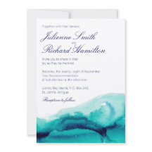 Convite Para Casamento De Cor De Água Do Teal Do M