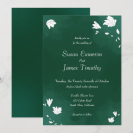 Convite para Casamento de Cor de Água Verde Esmera
