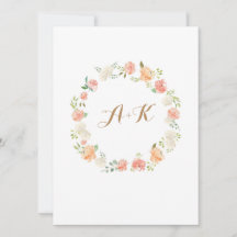 Convite para casamento de cor de pêssego Elegante