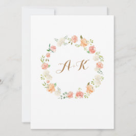 Convite para casamento de cor de pêssego Elegante