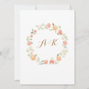 Convite para casamento de cor de pêssego Elegante