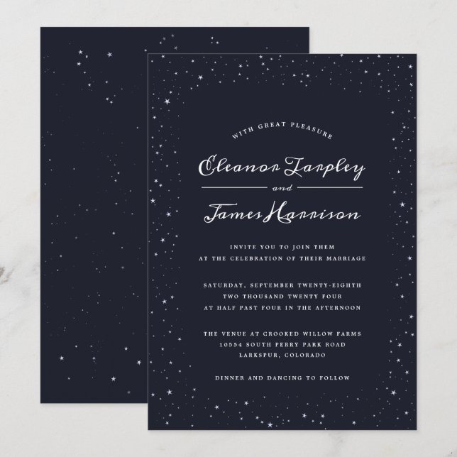 Convite para Casamento de Cor Personalizável da No (Frente/Verso)