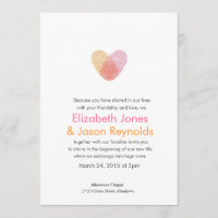 Convite para Casamento de Coração com Impressão Di