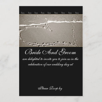 Convite para Casamento de Coração de Amor de Praia