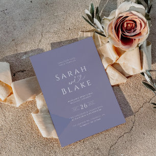 Convite para Casamento de Coração Lilac Roxo Minim