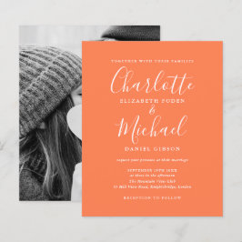 Convite para Casamento de Coral Foto do Script de 