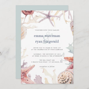 Convite para Casamento de Coral Reef