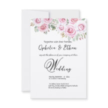 Convite para Casamento de Cores Aquáticas Florais