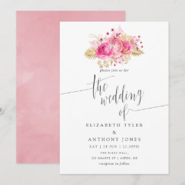 Convite para Casamento de Cores d'Água, de Rosas r