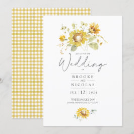 Convite para Casamento de Cores de Água Amarelo