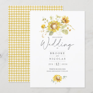 Convite para Casamento de Cores de Cobra Amarelo d
