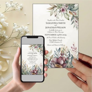 Convite para Casamento de Cores do Jardim Pastel B