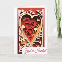 Convite para Casamento de Corte de Papel 3D