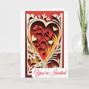 Convite para Casamento de Corte de Papel 3D