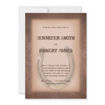 Convite para Casamento de Couro Marrom Lucky Horsf