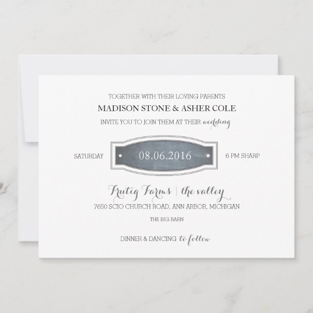 Convite para casamento de Crachás de quadro (Frente)