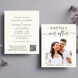 Convite para Casamento de Creme de Código QR para 