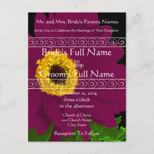 Convite para Casamento de Daisy, Plum Gerber Gerbe