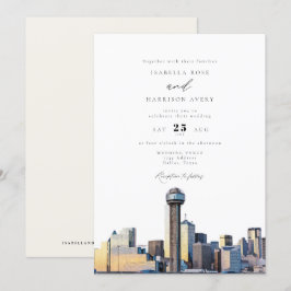 Convite para Casamento de Dallas Texas Skyline
