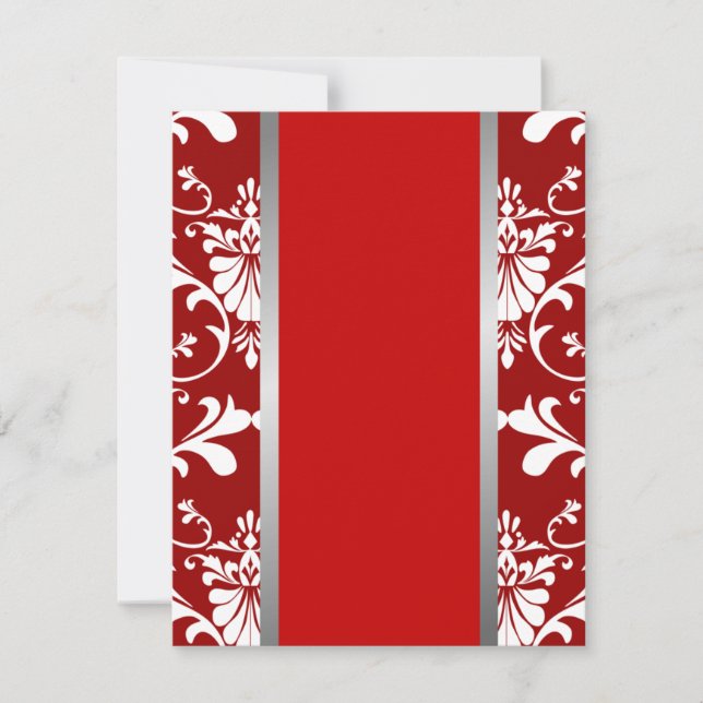 Convite para Casamento de Damask e Ribbon (Frente)