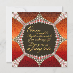 Convite para Casamento de Damask Fairytale Lacy