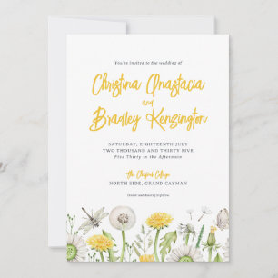 Convite para Casamento de Dandelion Wildflower Gar