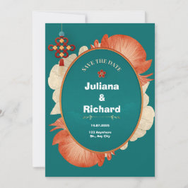 Convite para Casamento de Decoração da Flor Vermel