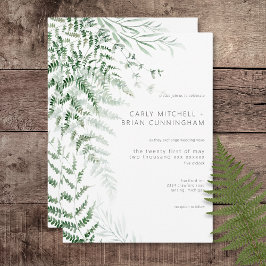 Convite para Casamento de Delicado Greenery Ferns
