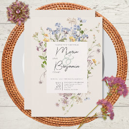 Convite para Casamento de Delicate Boho Wildflower
