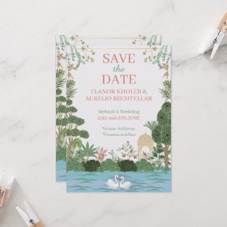 Convite para Casamento de Design Mughal