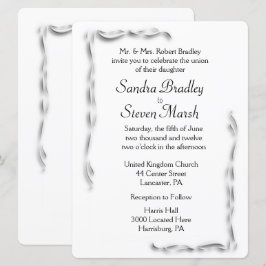Convite para Casamento de Destaque Branco
