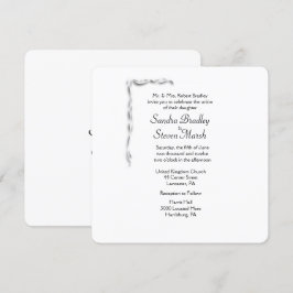 Convite para Casamento de Destaque Branco