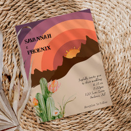 Convite para Casamento de Destino de Deserto Sunse