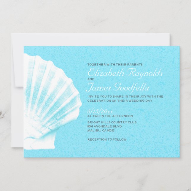 Convite para Casamento de Destino Elegante Beach S (Frente)