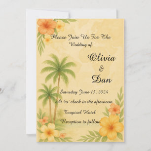 Convite para Casamento de Destino Tropical