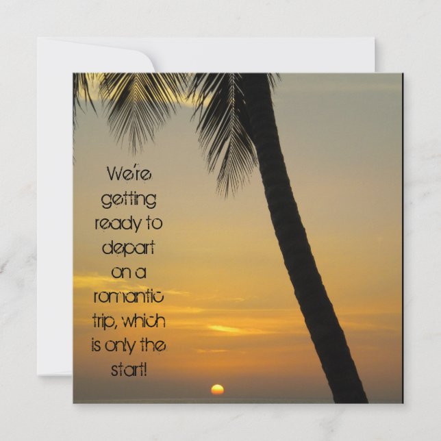 Convite para Casamento de Destino Tropical (Frente)