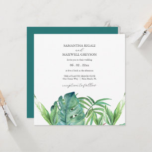 Convite para Casamento de Destino Tropical Palm