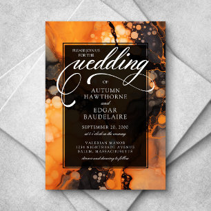 Convite para Casamento de Dia Negro Laranja