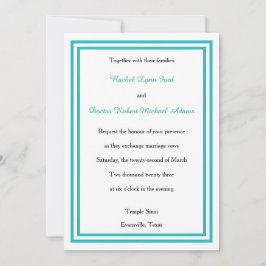 Convite para Casamento de Dois Teais - 5x7Wedding
