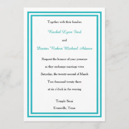 Convite para Casamento de Dois Teais - 5x7Wedding