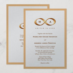 Convite Para Casamento De Dourado Infinito De Mão