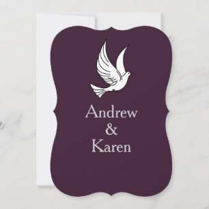 Convite para Casamento de Dove Plum & Silver