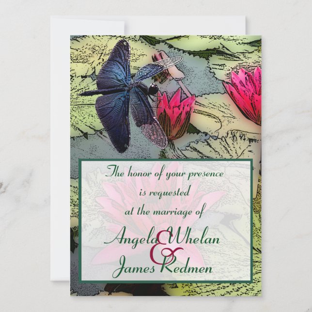 Convite para Casamento de Dragonfly (Verso)
