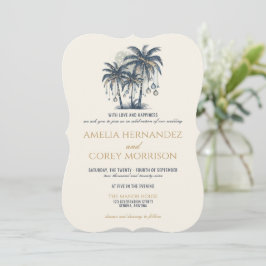 Convite para casamento de Dreamy Blue Beach