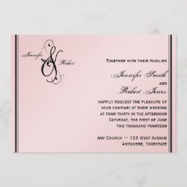 Convite para Casamento de Elegância Rosa Esmagado