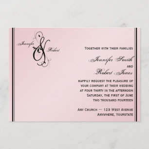 Convite para Casamento de Elegância Rosa Esmagado