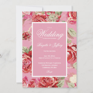 Convite para casamento de Elegant rosa